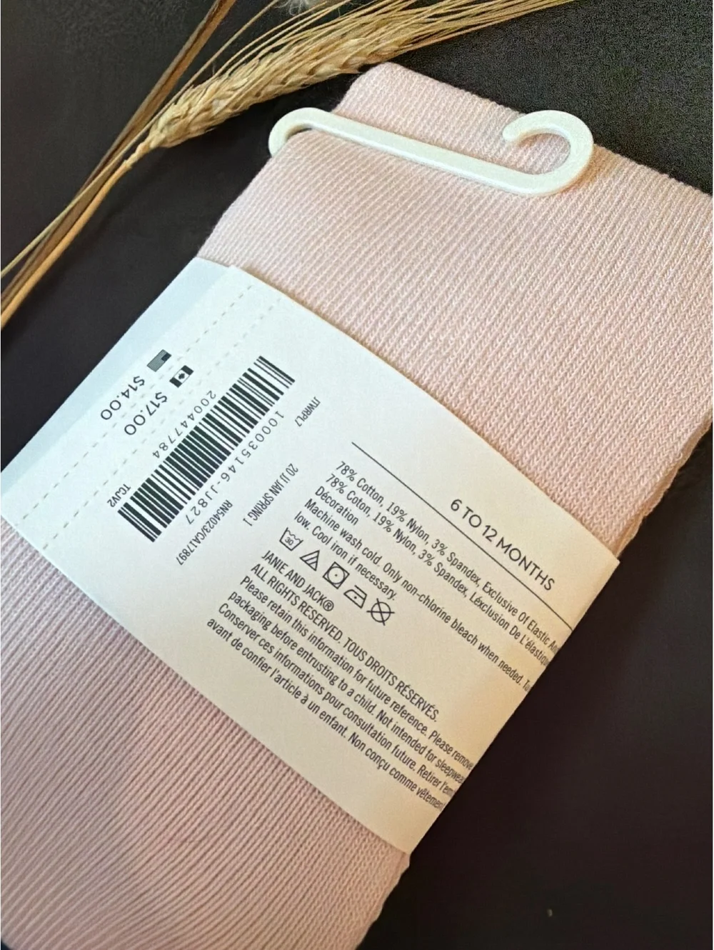 Janie and Jack Baby Pink Ruffle Tights for 0-3 Months